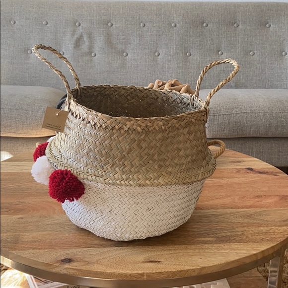 Mud Pie Pompom Holidays Collapsible Basket - Picture 6 of 16